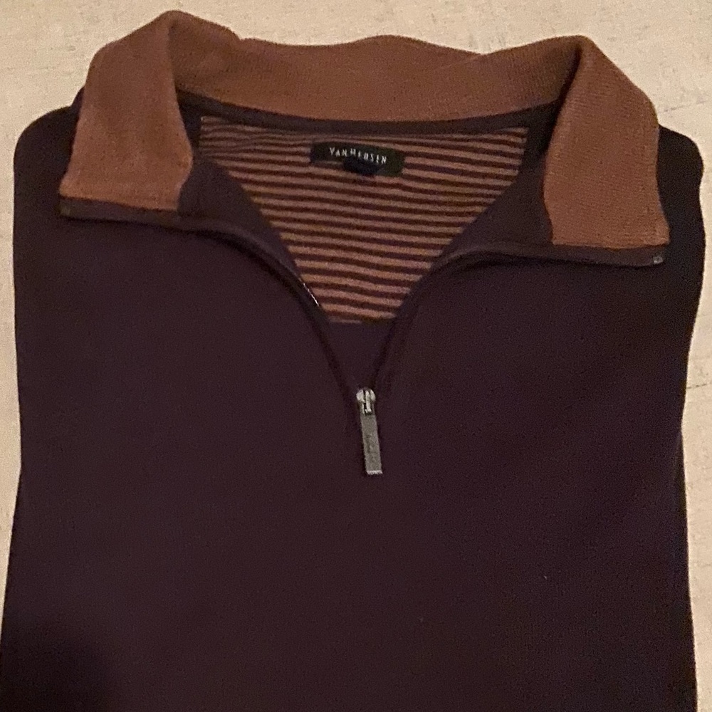 Van Heusen Men’s Quarter Zip Mock Neck Sweater